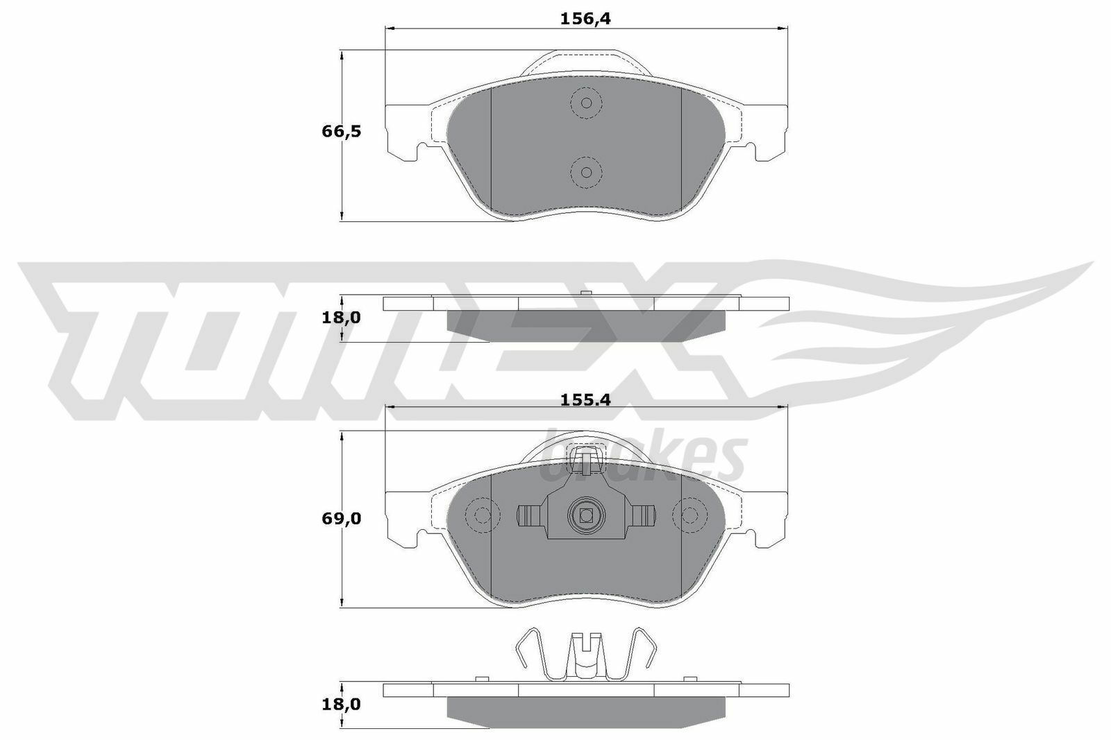 Sada brzdových destiček, kotoučová brzda TOMEX Brakes